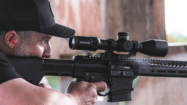 Shooter aiming through Match Pro ED