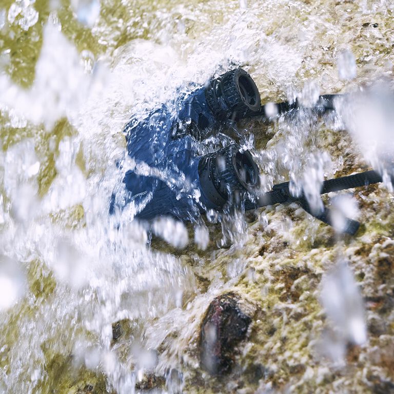 Water on binoculars